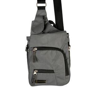 SwissGear Nylon Crossbody Sling Bag Unisex Gray Travel Organizer Adjustable